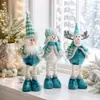 Papai Noel Boneco de Neve Rena de Pelúcia Tricotada Retrátil de Natal