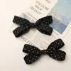 Tela Exquisita y Linda de Puntos Blancos y Negros con Lazo Grande para Accesorios de Cabello Hechos a Mano, Zapatos, Bolsos, Accesorios de Ropa, Accesorios
