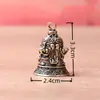 Campana Antigua de Latón Puro, Campana de Tres Mástiles, Campana Artesanal de Cobre, Colgante Tejido a Mano para Coche Estilo Antiguo, Llavero de Cobre