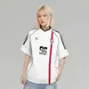 Camiseta de Manga Corta con Diseño Personalizado de Combinación de Colores Estilo Callejero Americano para Hombres y Mujeres Marca de Moda Nueva Camiseta Deportiva Casual de Secado Rápido