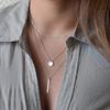 Collar de metal creativo europeo y americano, cadena de suéter larga, cadena de cuentas de cobre multicapa para mujer, collar colgante de lentejuelas largas y redondas