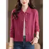 Suéter cálido estilo coreano 2026, cárdigan de punto para mujer, top corto estilo nueva mamá con cuello de solapa, moderno
