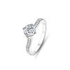 Productos Populares de Transmisión en Vivo Transfronteriza Europea y Americana: Anillo de Plata de Ley 925 con Diamante Moissanita de un Quilate Anillo Ajustable Venta al por Mayor