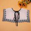 Nuevo collar bordado por computadora de organza para mujer pedido exclusivo transfronterizo comercio electrónico DIY cuello falso negro y blanco