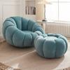 Silla de Calabaza de Lujo Ligero Nórdico para Sentarse y Reclinarse, Informal para Sala de Estar, Sofá Silla Individual Perezosa de Terciopelo de Cordero, Silla Mecedora