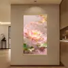 Pintura em Rolo Estilo Zen Chinês de Lótus, Pintura Decorativa de Lótus, Pintura de Parede para Boa Sorte, Adequada para Entrada de Casa, Sala de Estar, Corredor