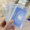 Funda Protectora para Tarjeta de Identificación Cáscara Dura Transparente Doble Cara Banco Tarjeta de PP con Correa Soporte para Tarjeta de Trabajo Tarjeta de Identificación Escolar Tarjeta de Comida