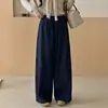 Pantalones casuales versátiles de estilo coreano retro de corte ajustado para mujer, nuevo para otoño 2026, cintura elástica, sueltos, con caída, pierna recta, jeans