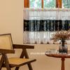 Ratinho Branco Decoração de Casa Tecido Renda Translúcido Sonhador Fresco Patchwork Bordado à Mão Cortina de Porta Vareta-Pingente Cortina Curta