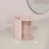 Caja de almacenamiento para borlas de maquillaje giratoria a prueba de polvo, escritorio de tocador, huevo de belleza, cojín de aire, lápiz labial, tubo/soporte de almacenamiento para brochas de maquillaje