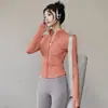 Top de manga larga de secado rápido para fitness, chaqueta de punto con cremallera para yoga y running, ropa deportiva elástica y cómoda para entrenamiento diario