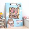 Carpeta grande A4 de alta calidad con diseño de dibujos animados para estudiantes, linda carpeta de papel de madera contrachapada para escribir, papelería de oficina