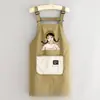 Delantal ligero, resistente al agua, de manga larga con estampado de logotipo, adecuado para uso en la cocina, uso doméstico, catering y trabajo, resistente a las manchas y duradero