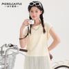 Camiseta de Verano para Niñas Manga Corta 2025 Nuevo Moda Elegante de Vestir para Niña de Secundaria Conjunto de Dos Piezas Calado de Moda