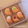 Simulación de comida, juego de camarones de dibujos animados, accesorios creativos de resina para bricolaje, accesorios para refrigerador, llavero, colgante, material