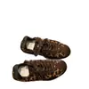 Estampa de Leopardo Sapatilhas Alemãs de Treinamento Femininas com Salto Escondido Calçados Casuais Simples 26 Outono Deslocamento Tênis Esportivos Forrest Gump Tênis de Skate Retrô