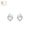 Aretes Simples Dulces en Forma de Corazón de Plata s925 para Mujer Estilo Japonés y Coreano de Hada Elegante Micro-incrustado Aretes de Amor Joyería Versátil