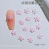 Manicure tridimensional cinco pétalas flor misturada grande e pequeno gelo transparente glitter pequena flor amarela resina cor transparente unha pequena joias atacado
