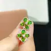 Brincos de Diopsídio Naturais São Brilhantes como Fogo, Deixando as Pessoas Apaixonadas. A Pedra Principal é 3*4mm. Transmissão ao Vivo da Mina