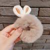 Outono e Inverno Crianças Anel de Cabelo Pelúcia Menina Bonito Duplo Ponytail Corda de Cabelo Cabelo de Menina Orelha de Coelho Corda de Cabelo Acessórios de Cabelo