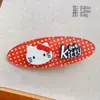 Pinza para el pelo de Hello Kitty Estilo Retro Dibujos Animados, Pinza Lateral Linda Estilo Coreano para Flequillo, Pinza de Pato Ovalada de Lunares y Cuadros