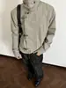 Jaqueta de lapela com fivela de aviador desgastada para homens, jaqueta curta estilo workwear vintage retrô americana para primavera e outono