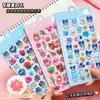 Pegatinas de Dibujos Animados Lindos 3D con Relieve de Cristal, Pegatinas de Resina Transparente para Diarios DIY y Decoraciones de Fundas de Teléfono, Venta al por Mayor