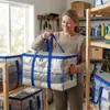 Bolsa Transparente de Gran Capacidad para Mudanza, Bolsa de Almacenamiento Engrosada, Impermeable, a Prueba de Polvo, Tejida, Bolsa de Almacenamiento para Colchas