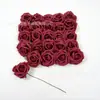 Novas Rosas de Espuma Simuladas da Amazon com Hastes para Buquês de Casamento, Arranjos Florais, Decorações de Fundo para Festas ao Ar Livre