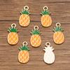 Acessórios de joalheria de liga DIY pingente de charme de gota de óleo dourado KC 12 pingentes de frutas banana maçã abacaxi melancia
