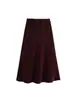 Moda Transfronteriza Europea y Americana Ropa para Mujer Otoño e Invierno 2025 Nuevo Estilo Europeo y Americano Moda Simple Color Puro Falda de Paraguas con Dobladillo Amplio para Mujer