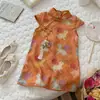 Vestido para Niñas Estilo Nuevo 2026 de Xie Jinmao, Nuevo Vestido Qipao Estilo Chino con Jacquard Brocado Brillante y Bolsita Repelente de Mosquitos
