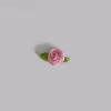 Cinta de Satén Hojosa Creativa Flor de Cinta Pequeña Rosa Hecha a Mano Accesorios para Pasador de Pelo Ropa Interior Ropa Venta al por Mayor en Stock