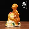 Estatueta de Macaco em Cerâmica Tricolor da Dinastia Tang, um Ornamento Auspicioso para Atrair Riqueza para Inaugurações de Negócios, Chá de Casa Nova, Sala de Estar, Escritório e Decoração de Casa