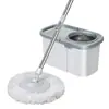 Mopa Rotatoria Premium de Doble Acción para Oficina, Manos Libres, con Cubeta, Mango de Acero Inoxidable, Autoescurrible, Mopa Absorbente de Agua