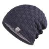 Gorro de punto para hombre, gorro de algodón moderno, forrado de vellón, gorro de lana engrosado, otoño e invierno, cálido, protección para las orejas, gorro para el frío, circunferencia de cabeza grande
