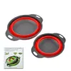Fabricantes de origem atacado cesta de filtro de água dobrável multifuncional tamanho redondo conjunto de 2 peças de cesta de escorrer cesta de silicone retrátil