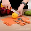 Abridor de Latas em Forma de Cabaça, Descascador de Frutas, Tábua de Corte Conjunto de 4 Peças, Utensílios de Cozinha Embalados a Vácuo, Conjunto de Facas para Comida de Bebê de 4 Peças