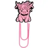 Vaca das Terras Altas Desenho Animado Estudante Papelaria DIY Divisória de Página Marcador de Página Pvc Clip de Papel Criativo Fofo Suprimentos de Escritório Transfronteiriços