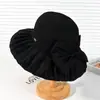 Sombrero de Pescador con Lazo de Nuevo Estilo para Mujer, Versión Coreana, Sombrero de Cubo de Ala Ancha con Protección Solar, Moderno para Salidas de Verano, Hace que la Cara Parezca Más Pequeña