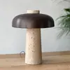 Lámpara de Mesa Hongo Piedra Cueva Amarilla Nórdica Dinamarca Sala de Estar Dormitorio Estudio Estilo Silencioso Diseñador Retro Creativa Lámpara de Mesita de Noche