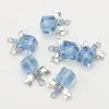 Nudo de Lazo Cuadrado Colgante de Cristal Moda Collar Pulsera Colgante Pequeño Hecho a Mano DIY Accesorios de Joyería Accesorios para Ropa