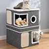 Nido para gato mascota universal para las cuatro estaciones, cálido para invierno, removible y lavable, totalmente cerrado, fácil de limpiar, todo en uno, grande, plegable