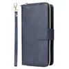 Funda de Cuero para Teléfono con Nueve Cremalleras, Modelo S26Ultra, S25Edge/S24 Plus, con Ranura para Tarjetas