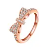 Deseo Venta Caliente Lindo Anillo de Lazo Micro Incrustación Circonita Cúbica Completa Anillo Romántico Joyería para Fiesta
