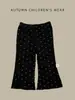 Pantalones de lunares con volantes para niñas, pantalones acampanados casuales de otoño para bebés y niños pequeños, pantalones largos elegantes para que las bebés los usen al aire libre