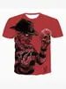 Camiseta verão respirável manga curta 2025 comércio exterior quente transfronteiriço nova máquina de impressão digital 3D caveira