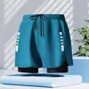 Bañador de doble capa holgado transfronterizo para hombre, anti-vergüenza, pantalones deportivos para correr para hombre, transpirables, secado rápido, bañador para aguas termales