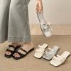 Pantuflas de Moda con Lazo Estilo Hada Gentil Francés para Mujer 2025 Nuevas Pantuflas Retro con Faldas