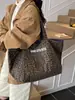 Bolsa de Lona Estampa de Leopardo Feminina Grande Capacidade 2025 Nova Outono e Inverno Versátil Ombro Sacola de Compras Bolsa Tote de Aula para Estudante Universitário